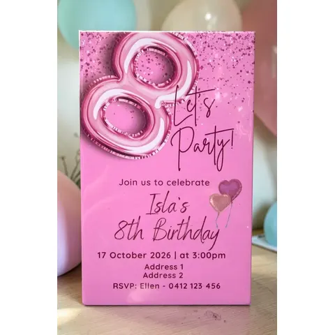 Magnet Balloon Birthday Invitation