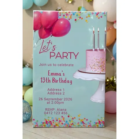 Magnet Cake Birthday Invitation
