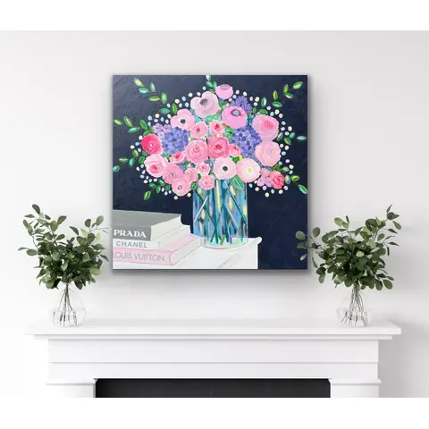'Floral Chapters' - 83cm x 83cm x 5.5cm Framed