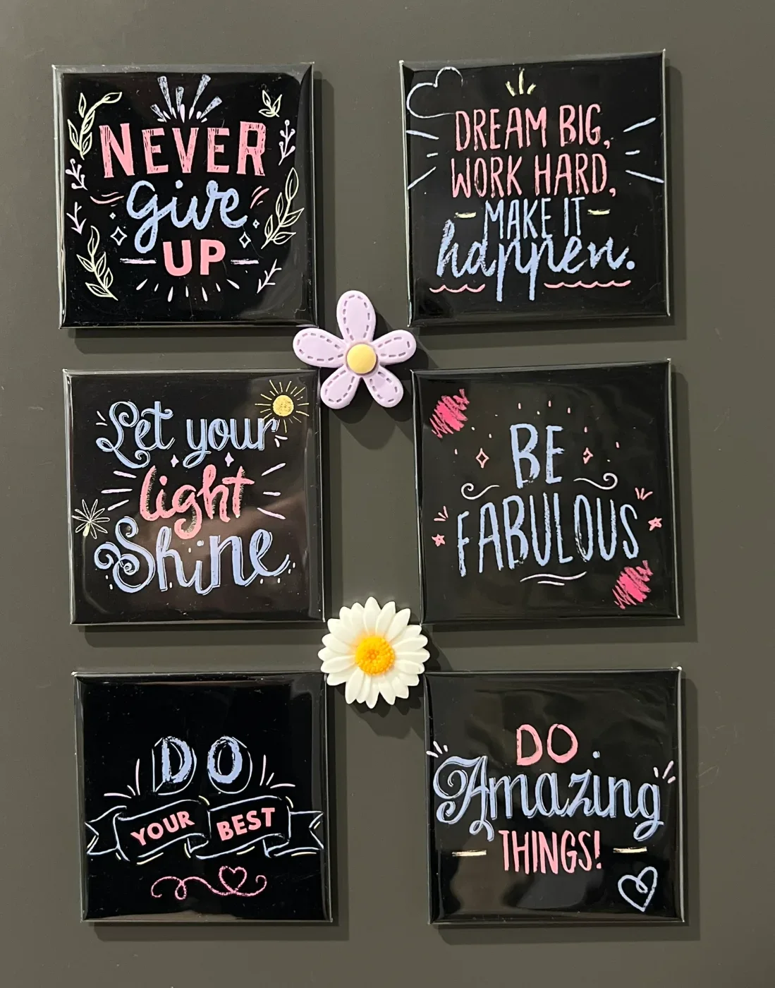 Ready-made Chalkboard Inspirational Magnet Set - 6.35cm x 6.35cm