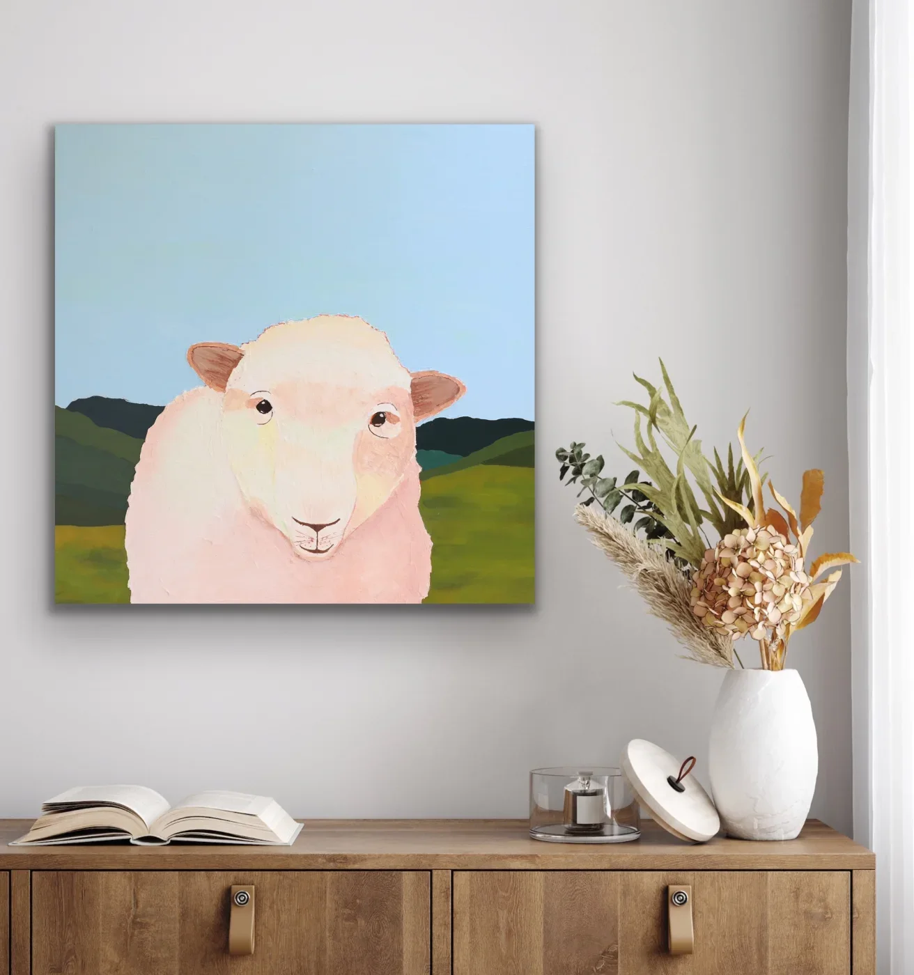 'Woolly Wanderer' - 80cm x 80cm x 3.8cm Unframed